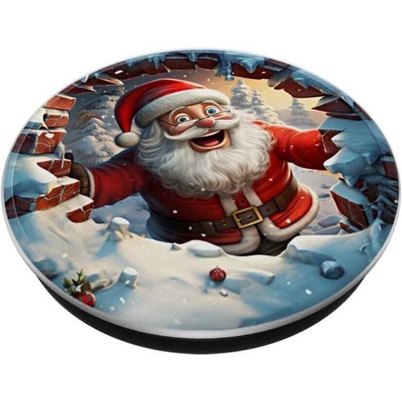 PopSockets Santa Claus Christmas Xmas for Phone Women Swappable Base PopGrip - Picture 3 of 13